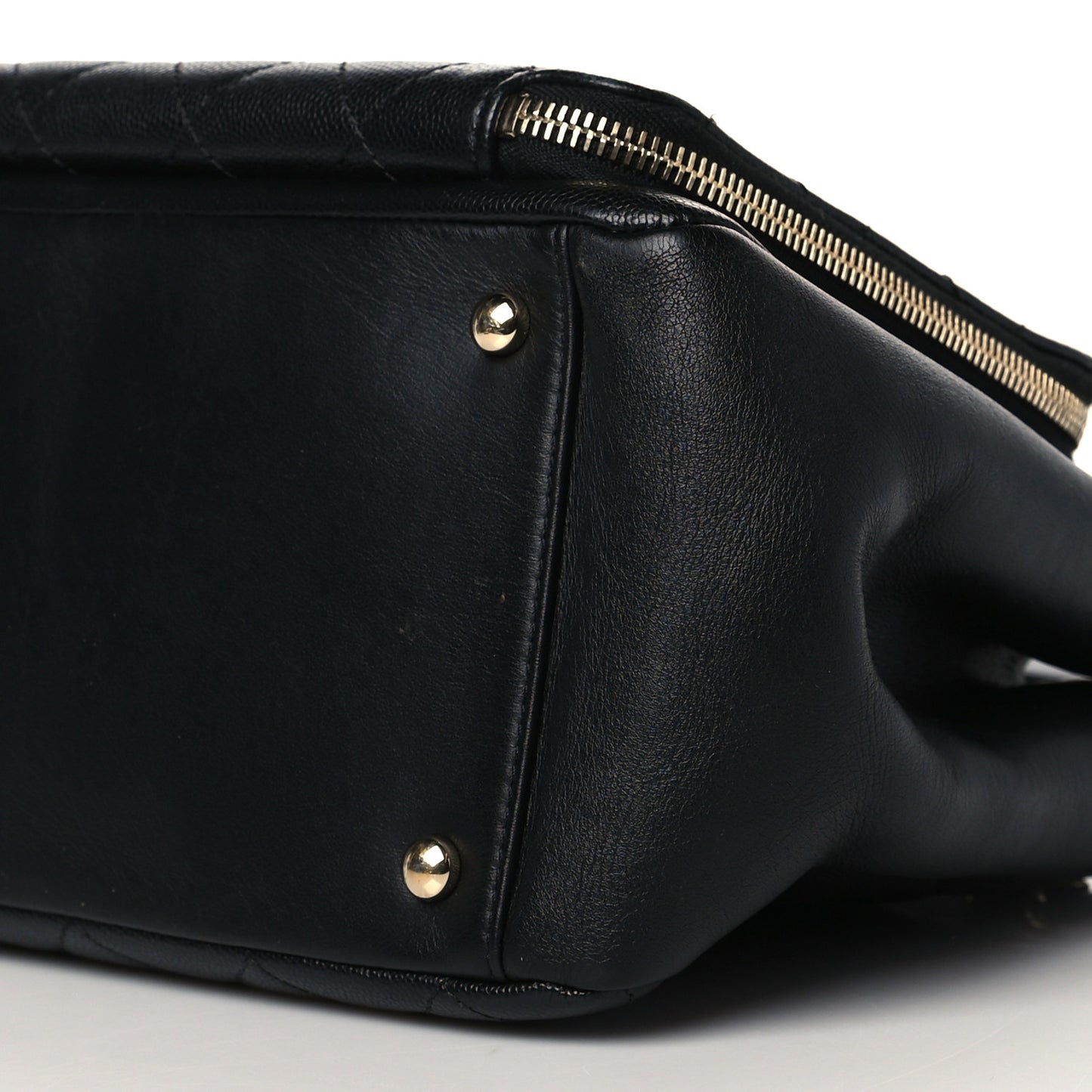 Caviar Quilted Small Business Affinity Shopping Bag Black