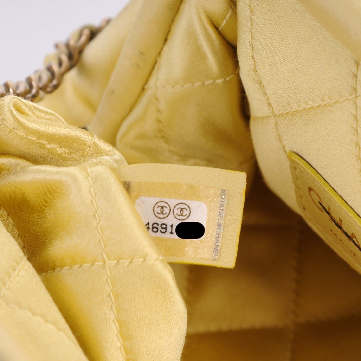 Chanel Satin Garden Evening Clutch Light Yellow 7 of 7