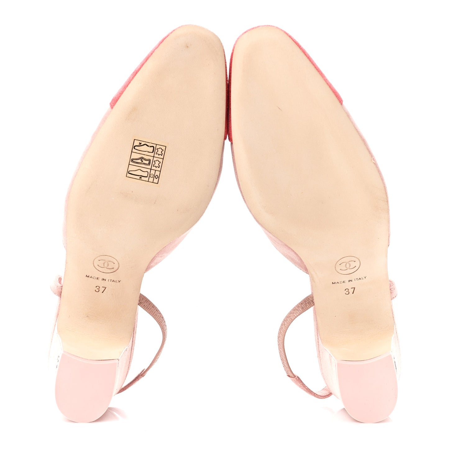 Suede Cap Toe CC Slingback Pumps 37 Light Pink Coral