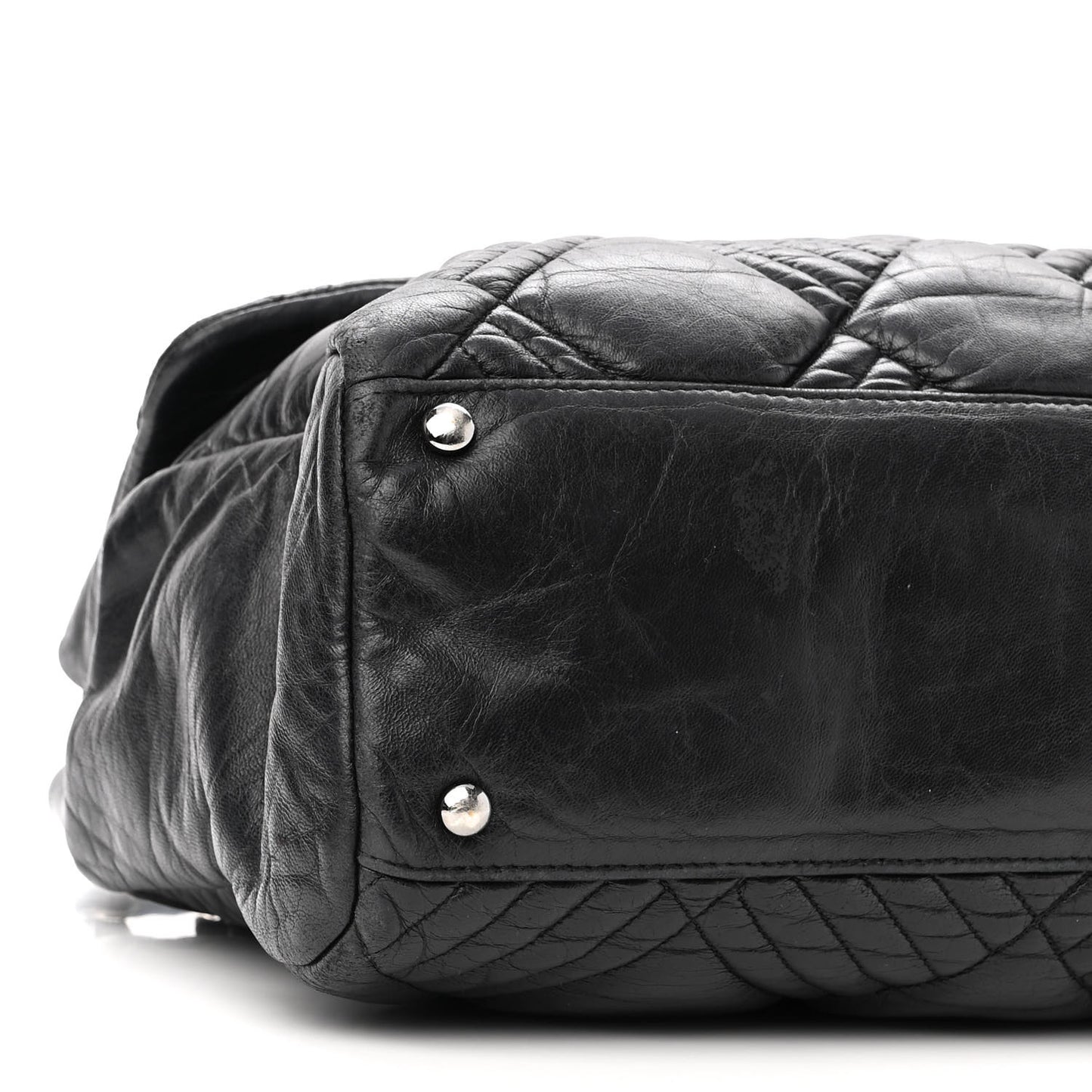 Lambskin In and Out XL Maxi Flap Black