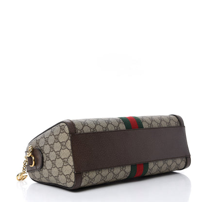 Gucci GG Supreme Monogram Web Medium Ophidia Boston Brown 5 of 13