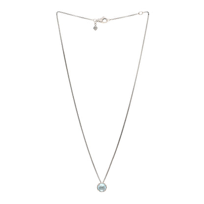 David Yurman Sterling Silver Blue Topaz 10mm Chatelaine Pendant Necklace 3 of 4