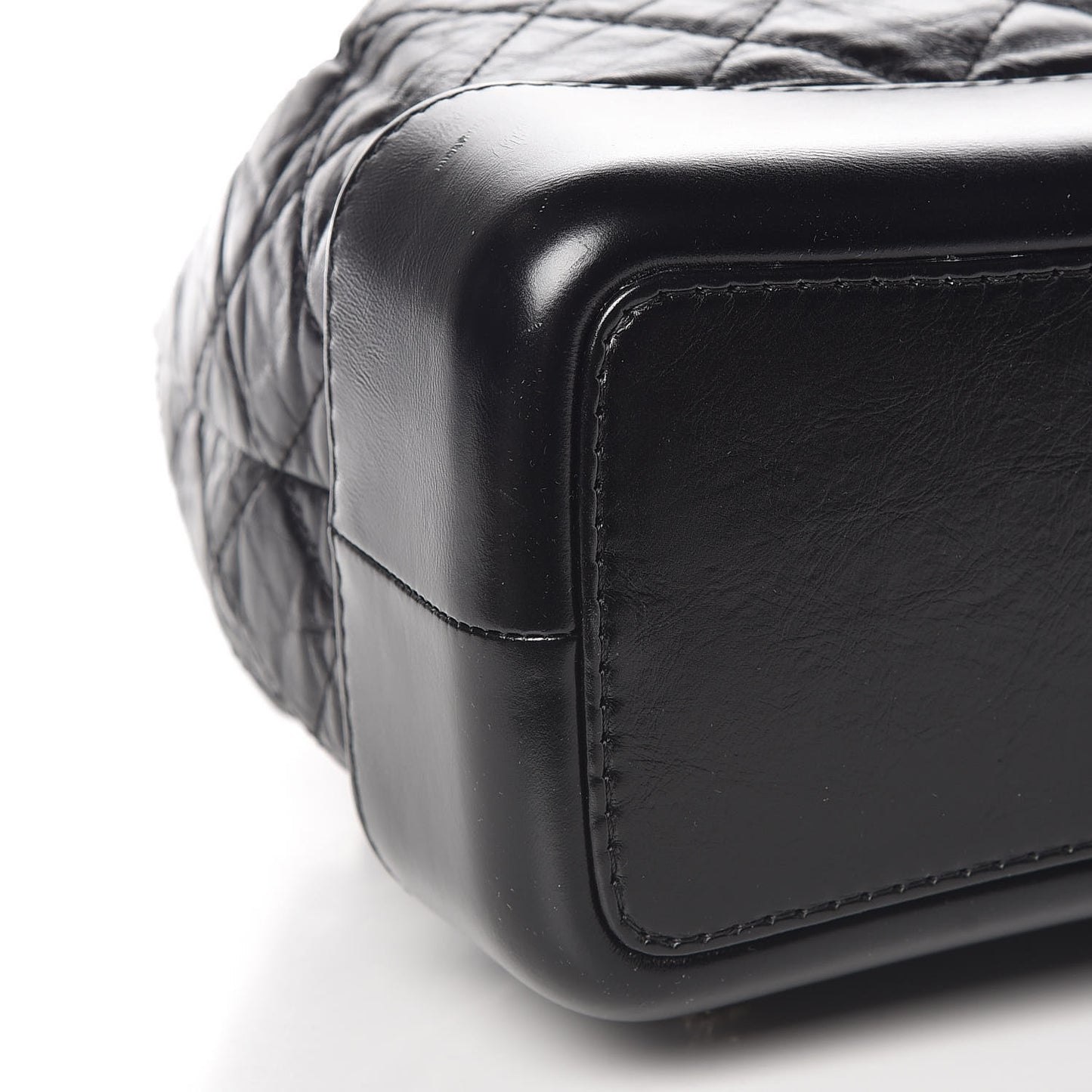 Aged Calfskin Quilted Gabrielle Backpack Black