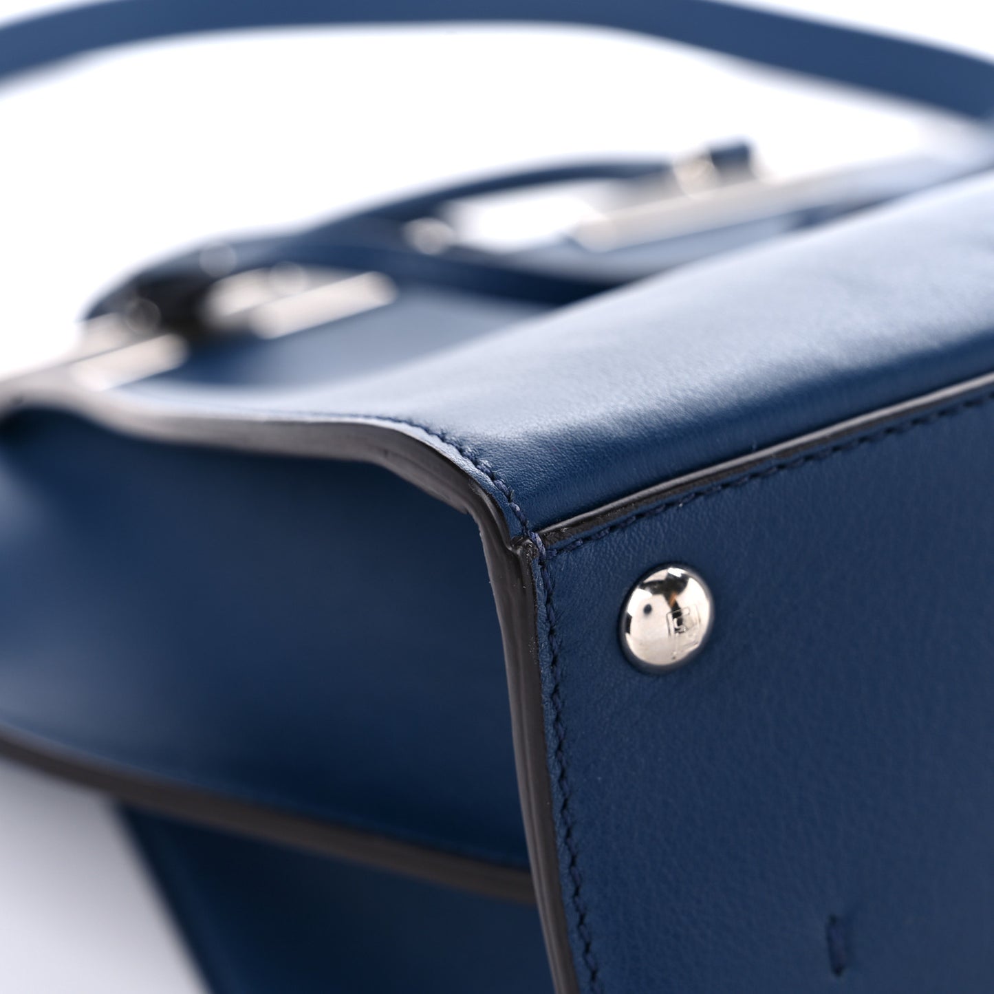 Vitello Dolce Shiny Nappa Petite 3Jours Tote Blue