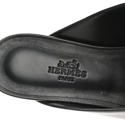 Hermes Goatskin Oz Mules 35 Black 7 of 9