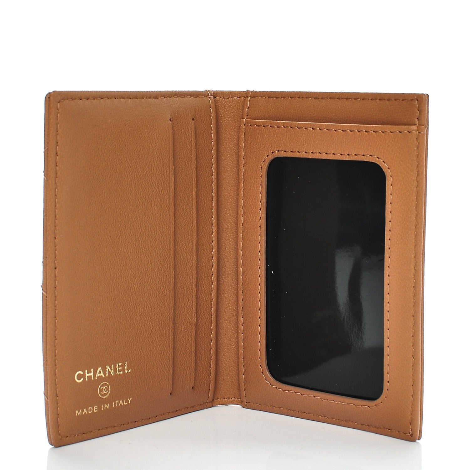 Chanel Lambskin Quilted Card Holder Wallet Tan 5 of 7