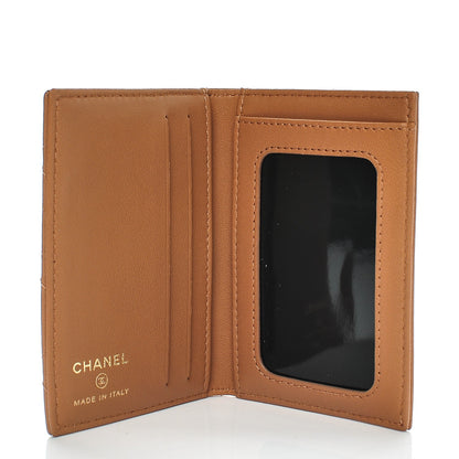 Chanel Lambskin Quilted Card Holder Wallet Tan 5 of 7