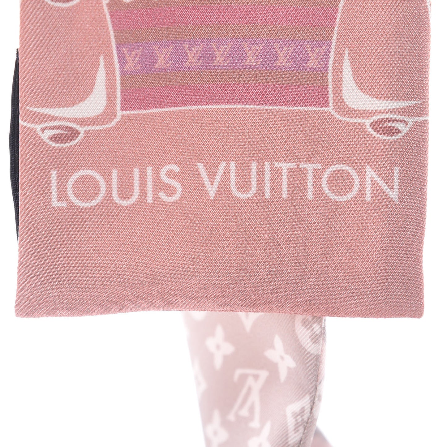 Silk Monogram Poodle Animalle Bandeau Rose Pale