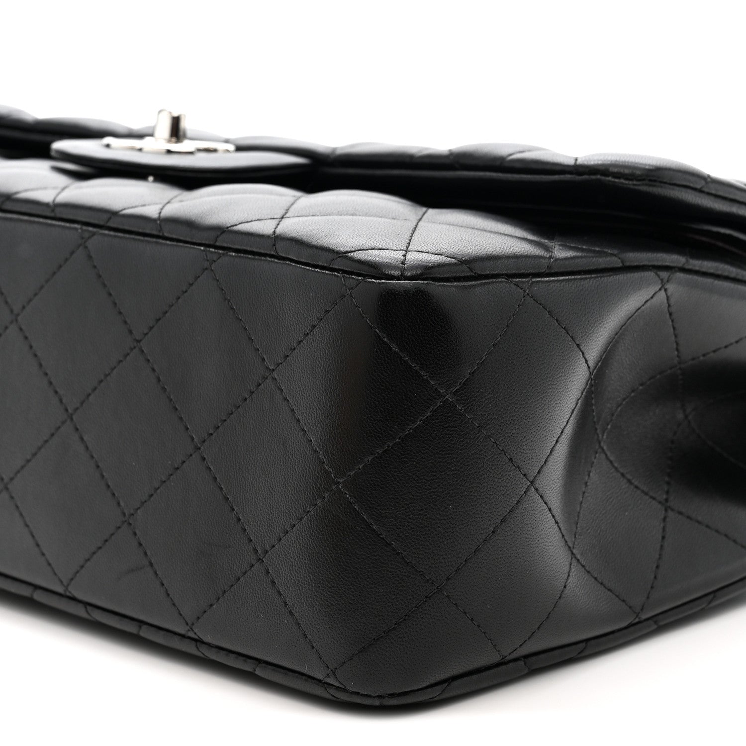 Chanel Lambskin Quilted Jumbo Double Flap Black 10 of 12