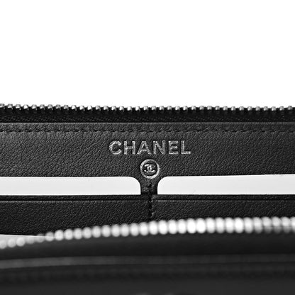 Chanel Caviar Sevruga Zip Around Wallet Black 7 of 9