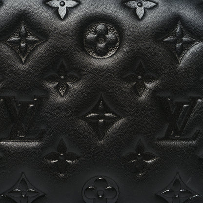 Louis Vuitton Lambskin Embossed Monogram Pochette Coussin Black 8 of 10