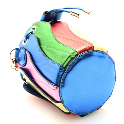 Christian Louboutin Metallic Calfskin Mini Pleated Marie Jane Bucket Bag Multicolor 4 of 8