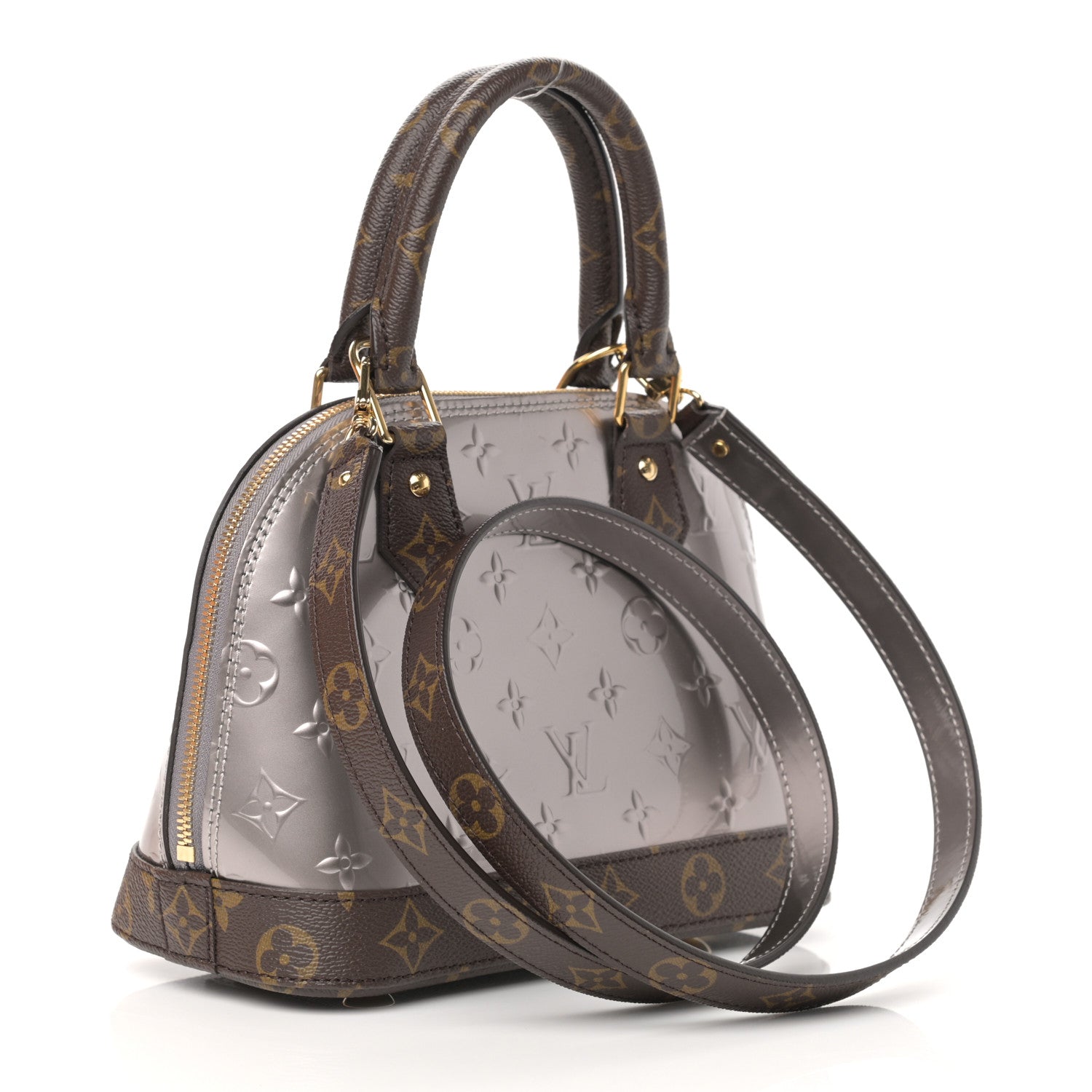 Louis Vuitton Vernis Monogram Alma BB Taupe Metallise 5 of 27