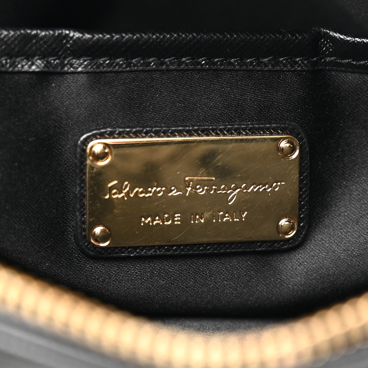 Salvatore Ferragamo Hammered Calfskin Lydia Bow Camera Bag Black 6 of 10
