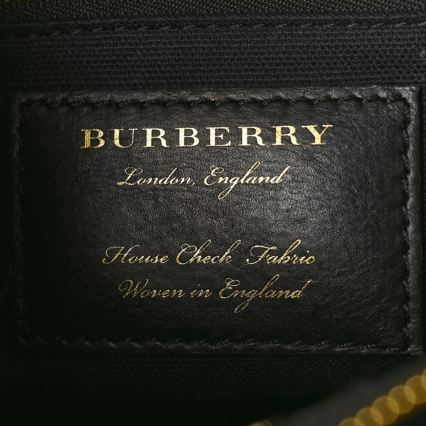 Grainy Calfskin House Check Two Tone Medium Banner Tote Black Brown