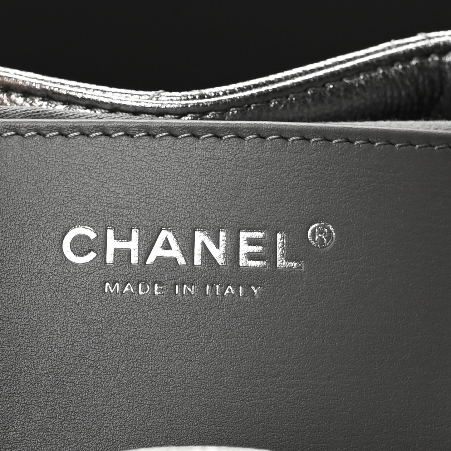 Metallic Caviar Quilted Small Chanel 25 Handbag Anthracite