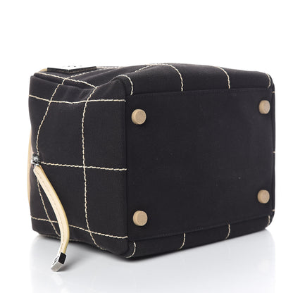 Chanel Canvas Square Stitched CC Tote Bag Black 4 of 13