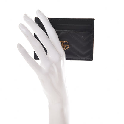 Gucci Calfskin Matelasse GG Marmont Card Holder Black 2 of 7
