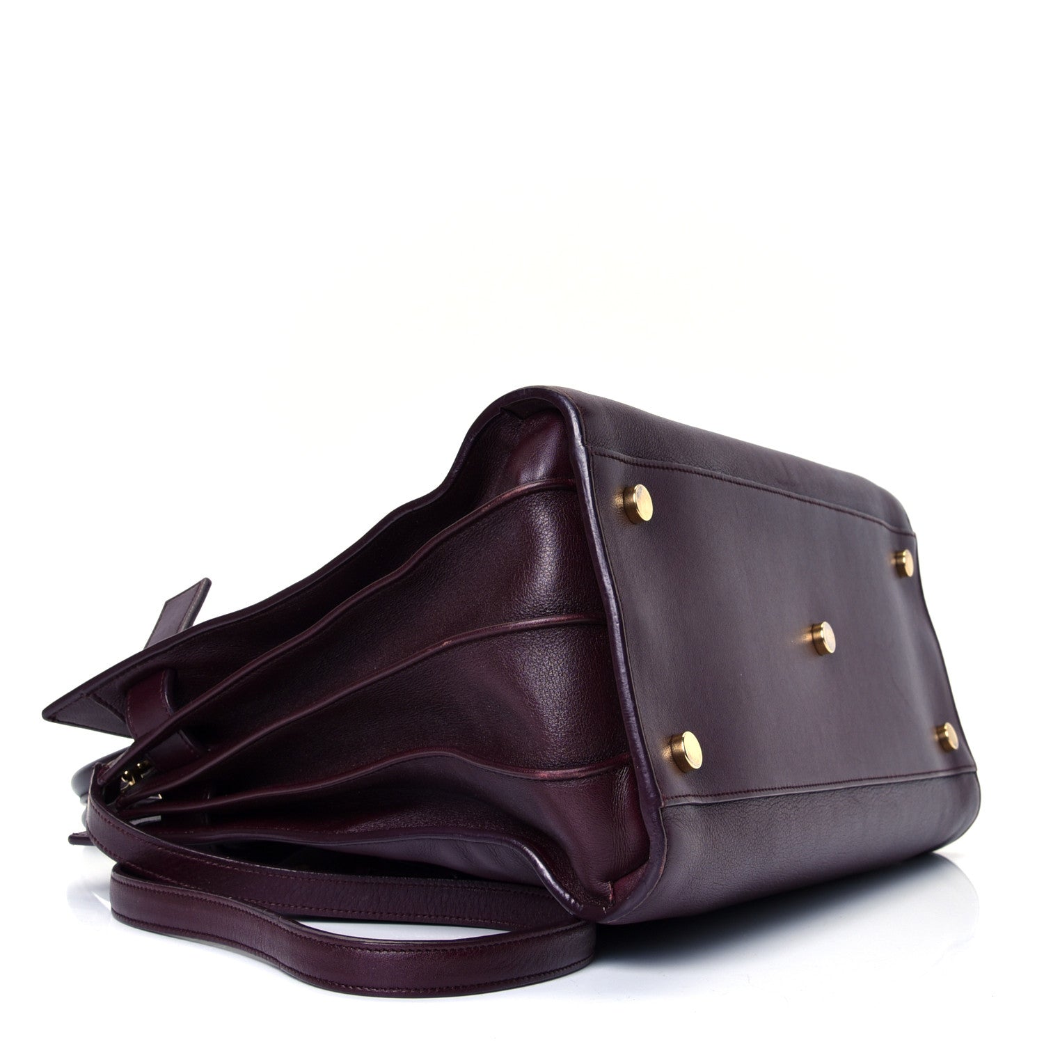 Saint Laurent Grained Calfskin Small Classic Sac De Jour Bordeaux 3 of 4