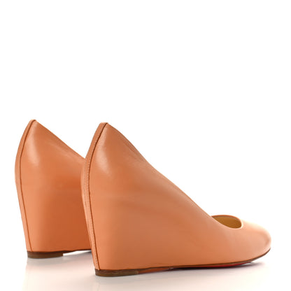 Christian Louboutin Nappa Wedges 37.5 Nude 4 of 9