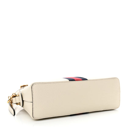 Gucci Textured Dollar Calfskin Web Small Ophidia Dome Shoulder Bag Mystic White 4 of 10