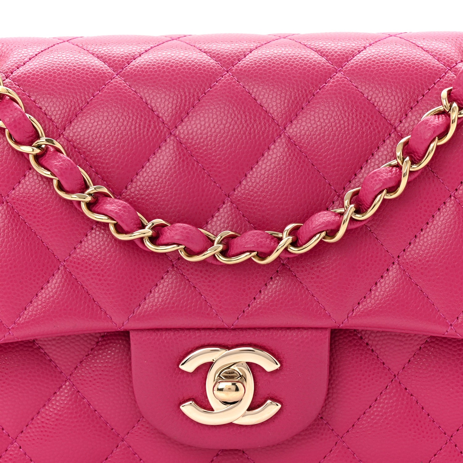 Chanel Caviar Quilted Small Double Flap Fuchsia 15 of 19