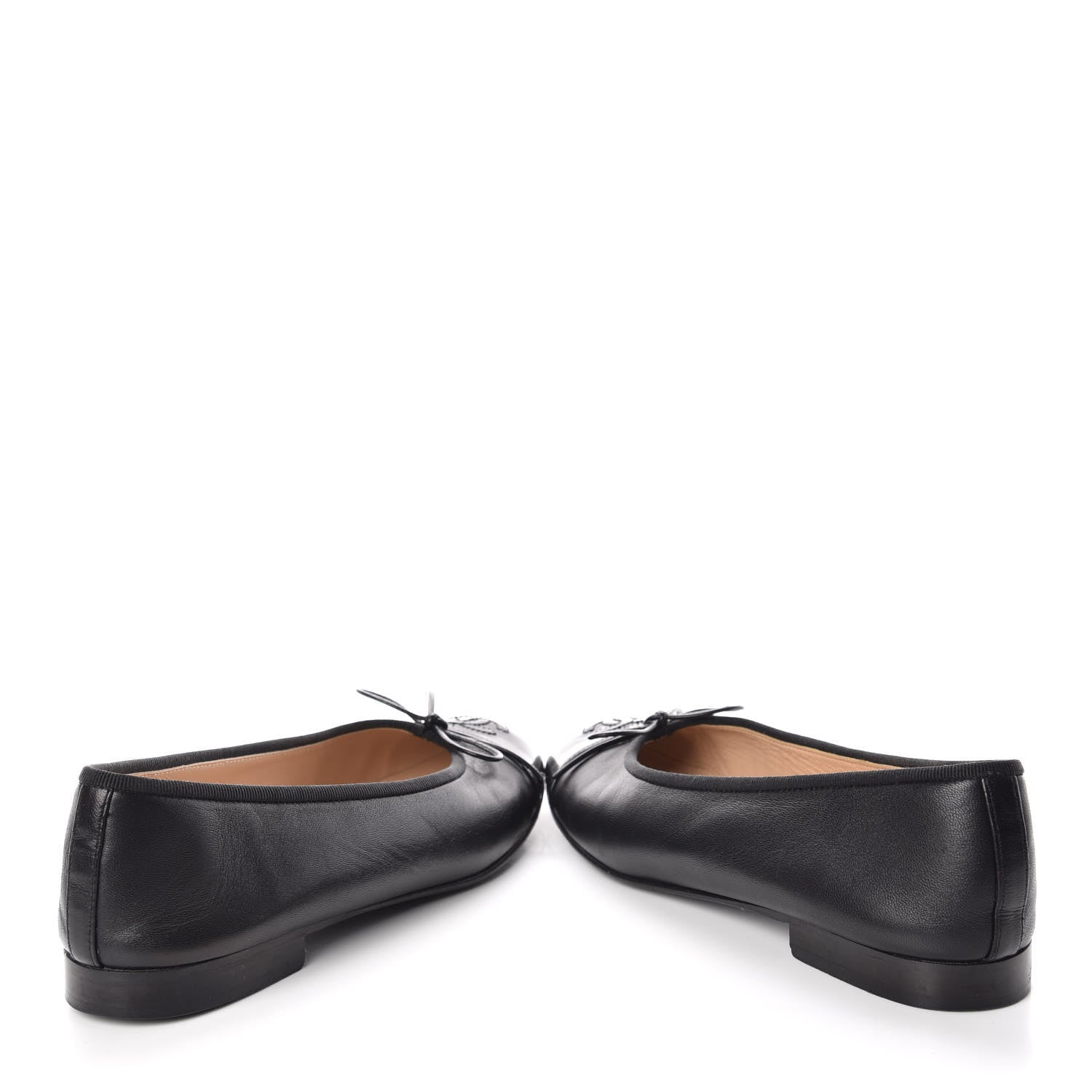 Chanel Lambskin Patent CC Cap Toe Ballerina Flats 36 Black 6 of 12