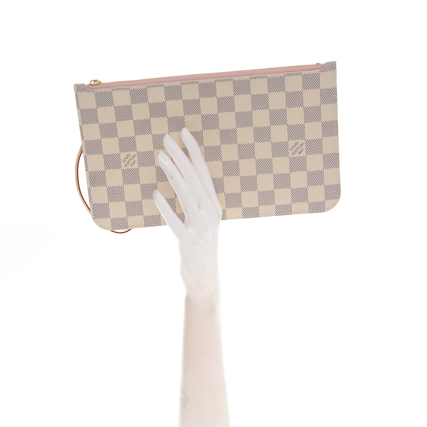 Louis Vuitton Damier Azur Neverfull MM GM Pochette Rose Ballerine 2 of 7
