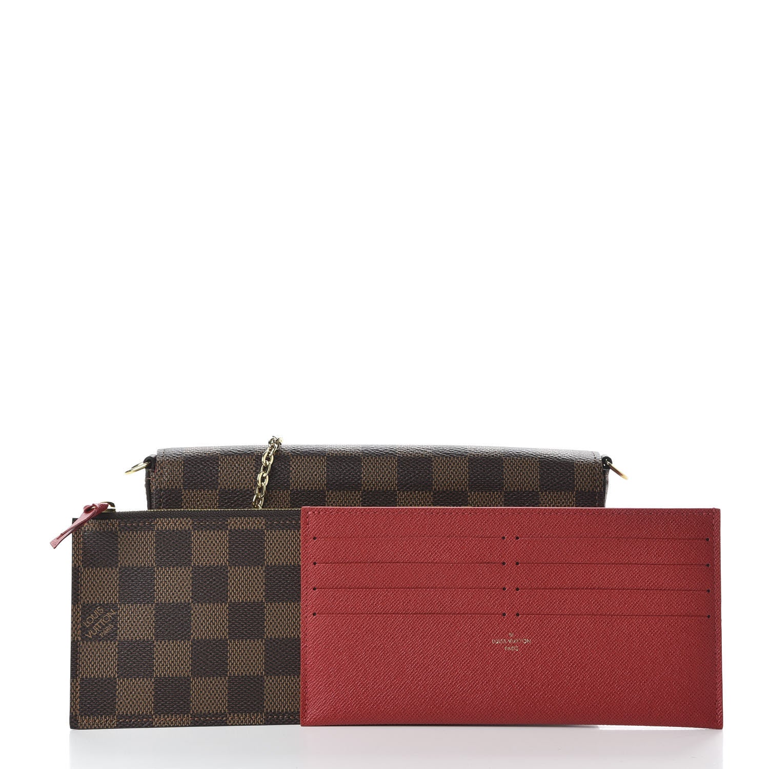 Louis Vuitton Damier Ebene Pochette Felicie Chain Wallet 10 of 10