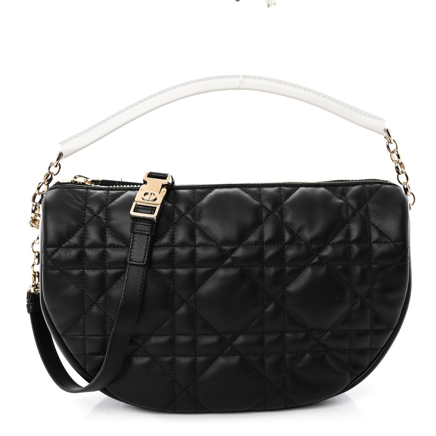Lambskin Cannage Medium Dior Vibe Hobo Bag Black
