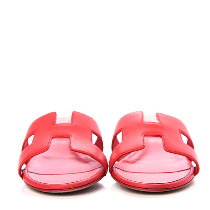 Hermes Calfskin Oasis Sandals 36 Rouge Bali 2 of 11