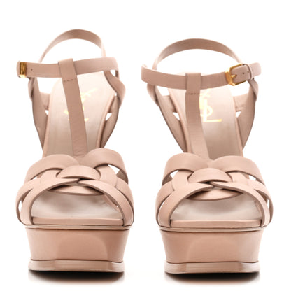 Saint Laurent Calfskin Tribute 105 Platform Sandals 38.5 Nude 3 of 11