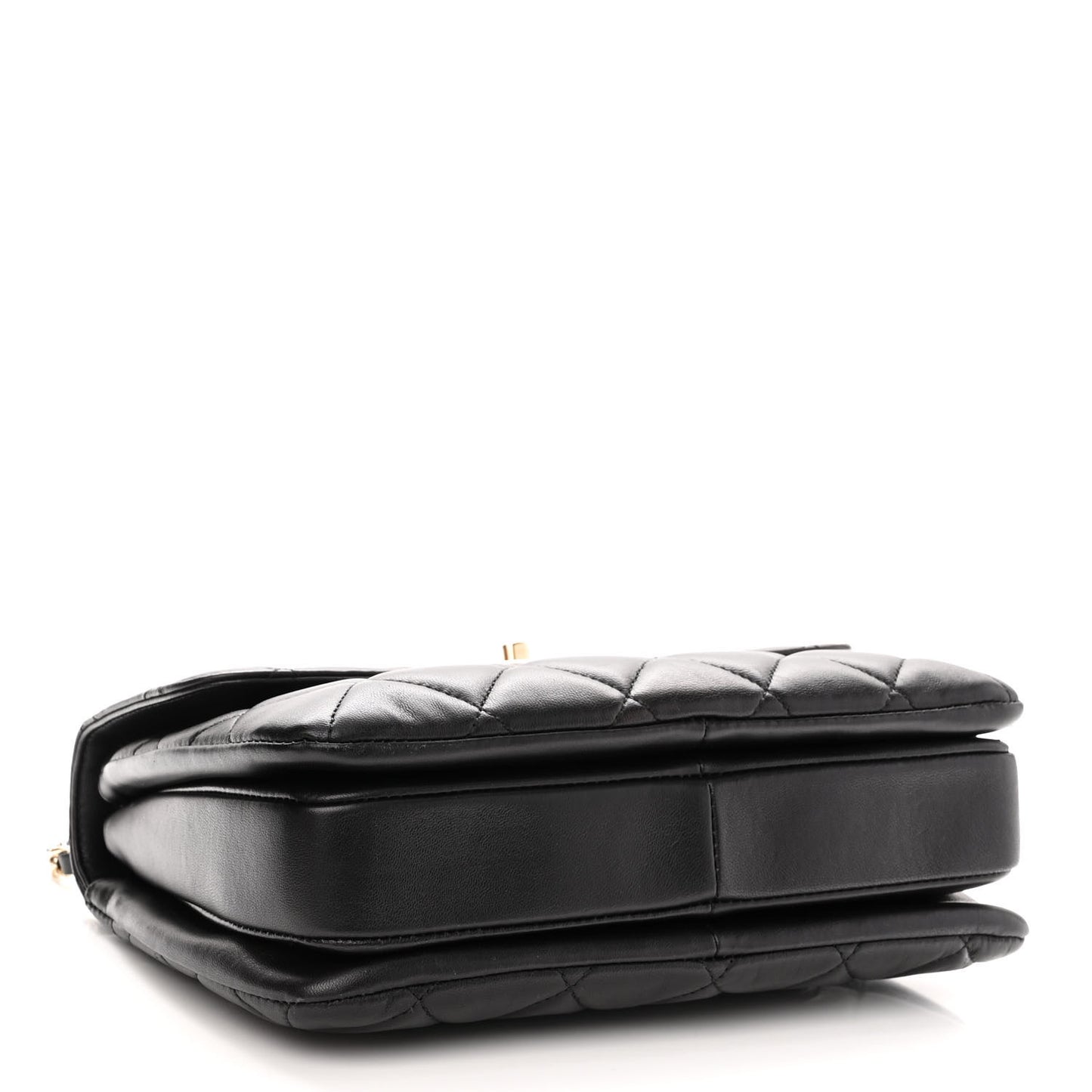 Lambskin Quilted Small Trendy CC Dual Handle Flap Bag Black