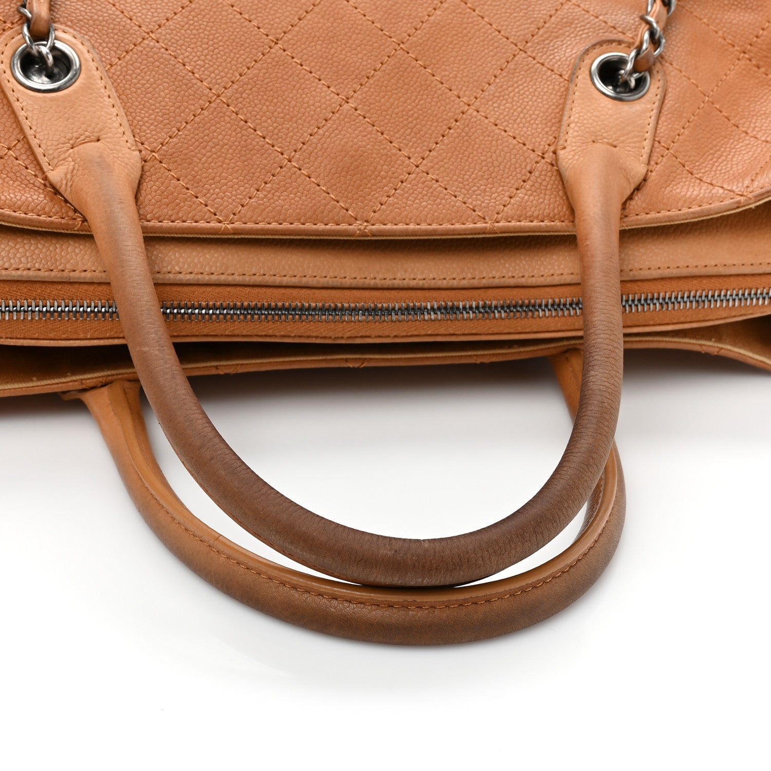Chanel Grained Vegetal Calfskin Stitched Shopping Tote Tan 17 of 23