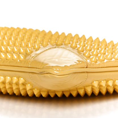 Christian Louboutin Patent Calfskin Studded Loubiposh Chain Clutch Yellow 10 of 14