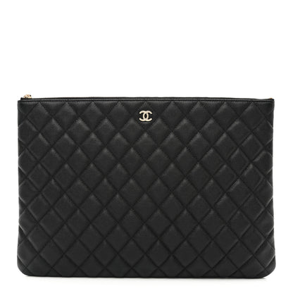 Chanel Caviar Quilted Large Cosmetic Case Black 1 of 8