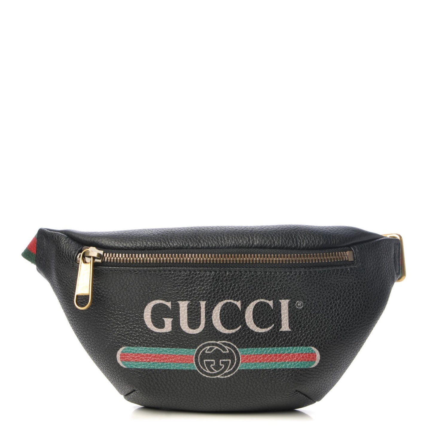 Grained Calfskin Small Logo Belt Bag Black