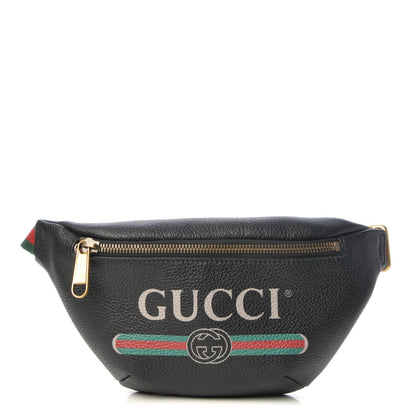 Gucci Grained Calfskin Small Logo Belt Bag Black 1 of 8