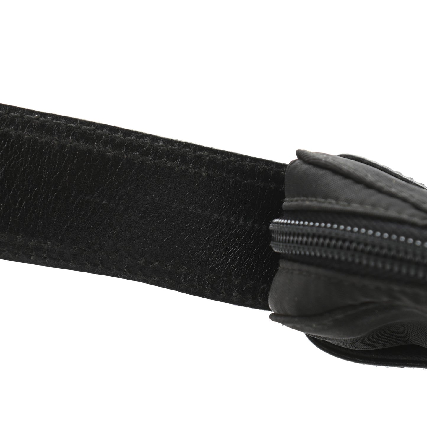 Calfskin Nylon Messenger Bag Black
