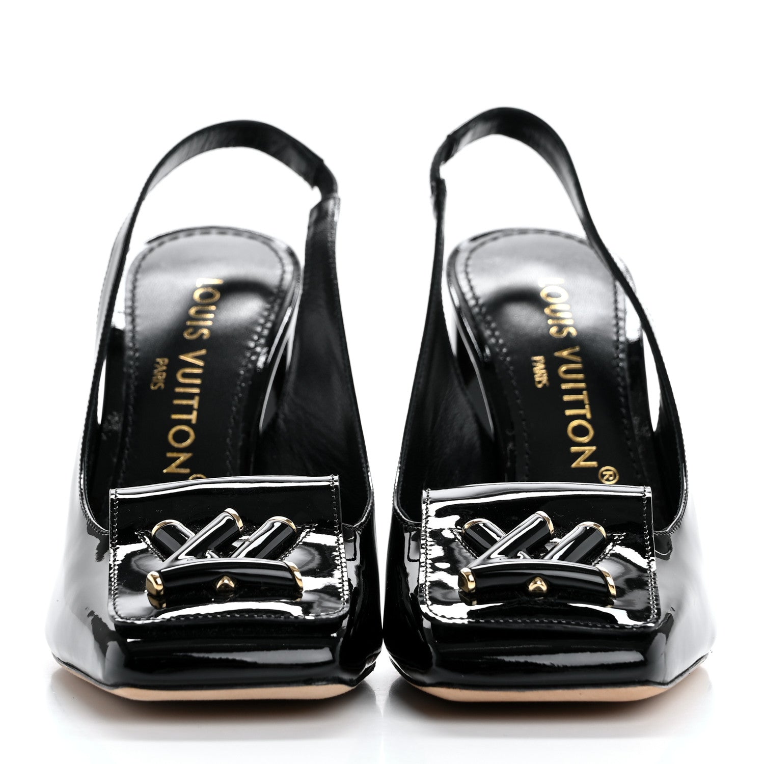 Louis Vuitton Patent Calfskin Shake Slingback Pumps 36 Black