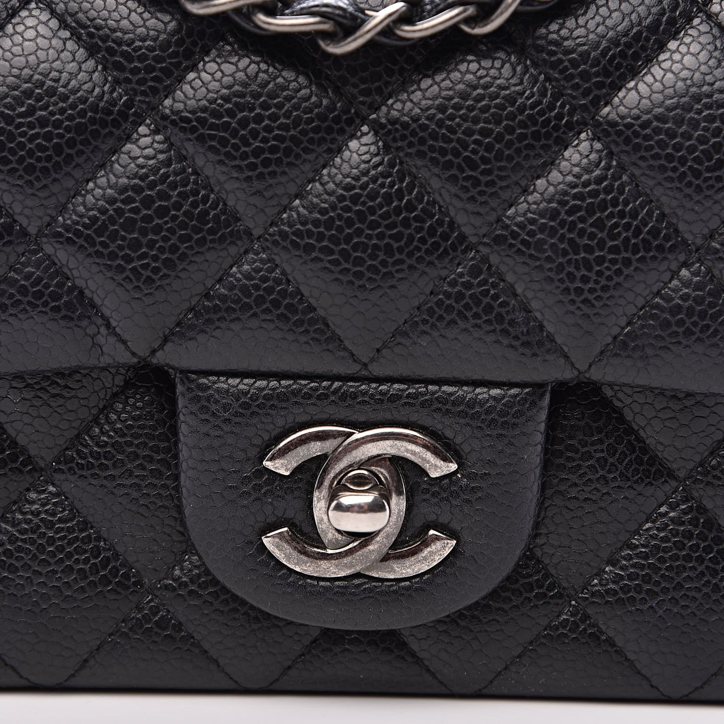 Caviar Quilted Mini Rectangular Flap Black