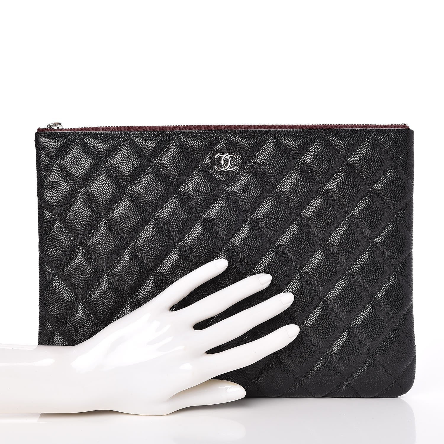 Chanel Caviar Quilted Medium Cosmetic Case Black 2 of 7