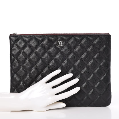 Chanel Caviar Quilted Medium Cosmetic Case Black 2 of 7