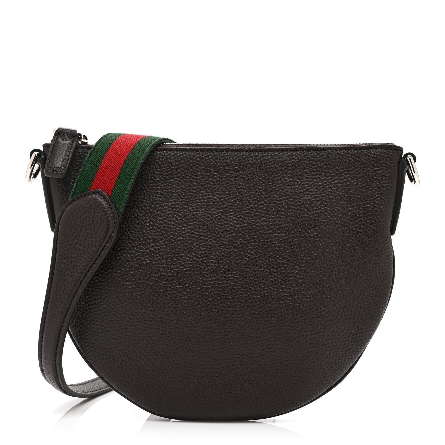 Gucci Pebbled Calfskin Mini B Shoudler Bag Dark Brown 1 of 10