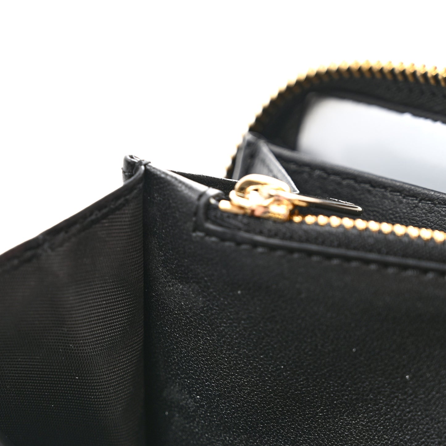 Lambskin Cannage Lady Dior Zip Wallet Black