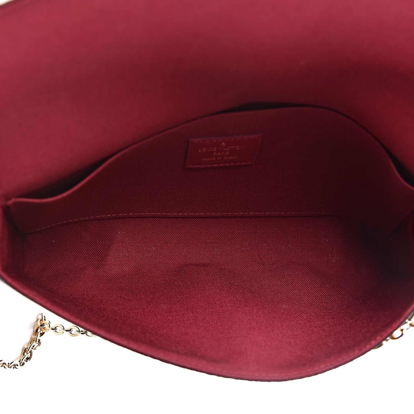 Monogram Pochette Felicie Chain Wallet Fuchsia