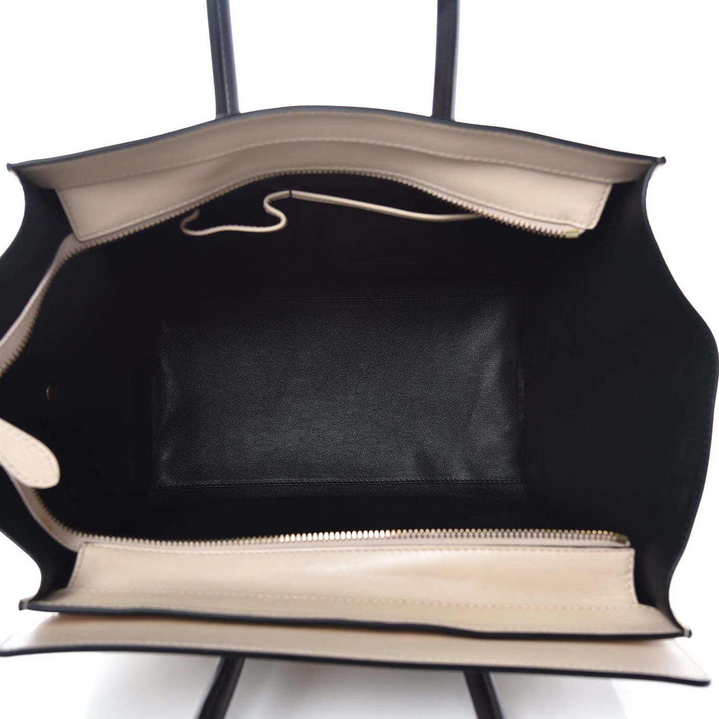 Satin Calfskin Mini Bi-Color Luggage Powder Black