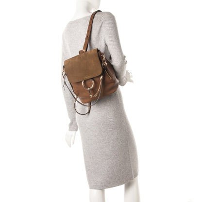 Chloe Suede Calfskin Medium Faye Backpack Woody Khaki 3 of 9