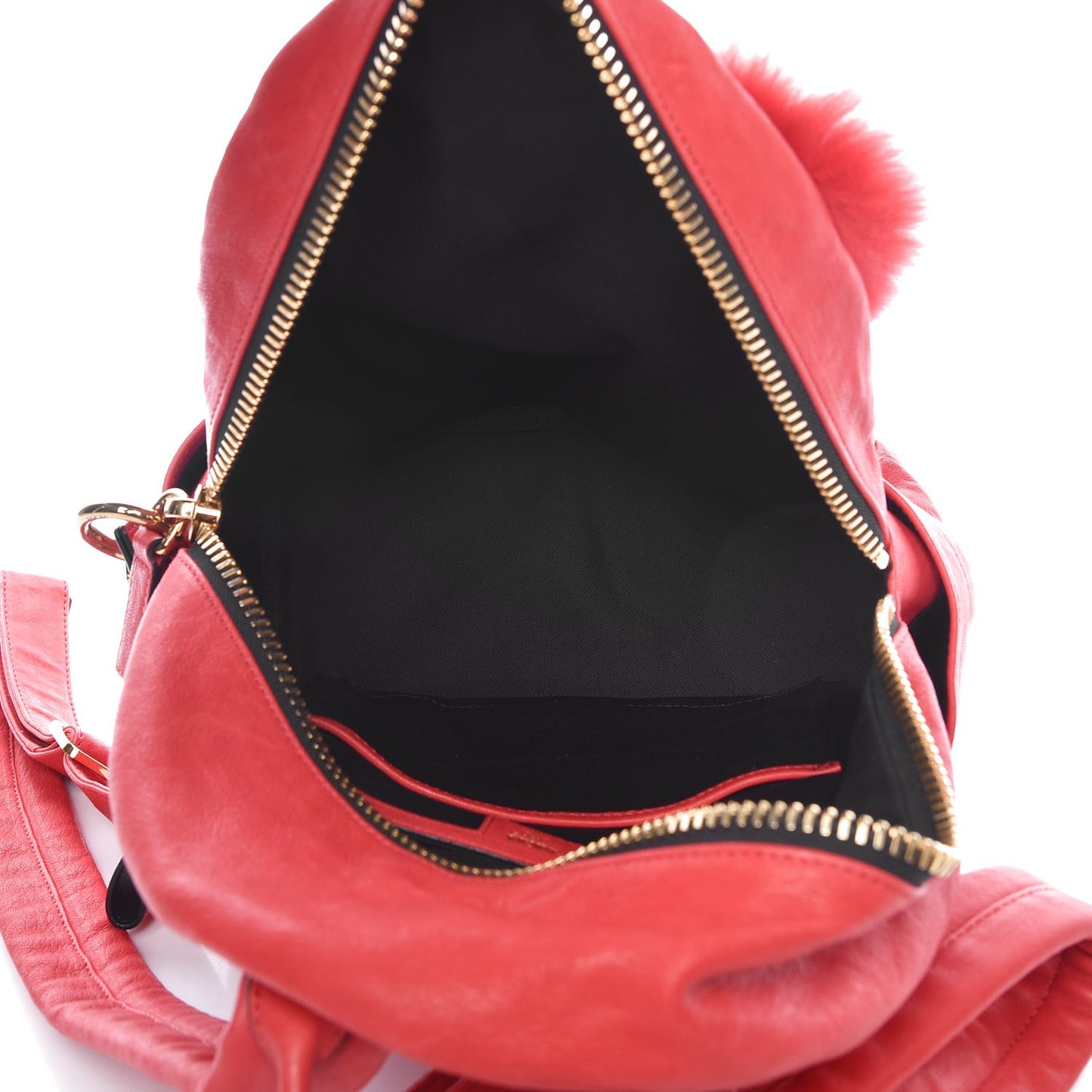 Lambskin Fox Fur Small Stark Insignia Backpack Red