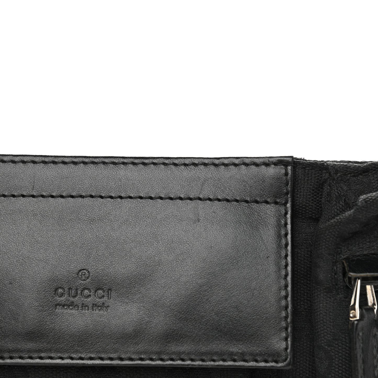 GG Monogram Double Pocket Belt Bag Black